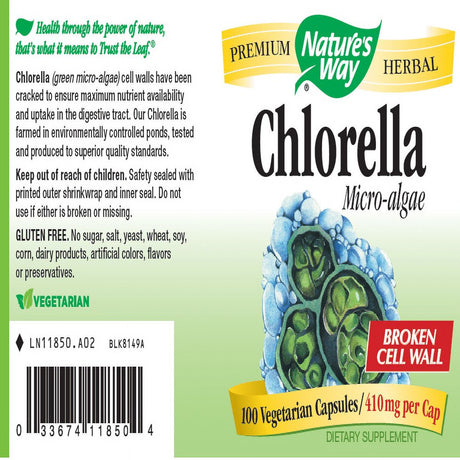 Nature'S Way Chlorella Micro-Algae Vegetarian Capsules, 100 Ct