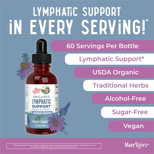 Maryruth'S | USDA Organic Lymphatic Support Liquid Herbal Supplement | Optimum Fluid Levels & Immune Function | Vegan, Non-Gmo | 1 Fl Oz / 30Ml | Eldberberry