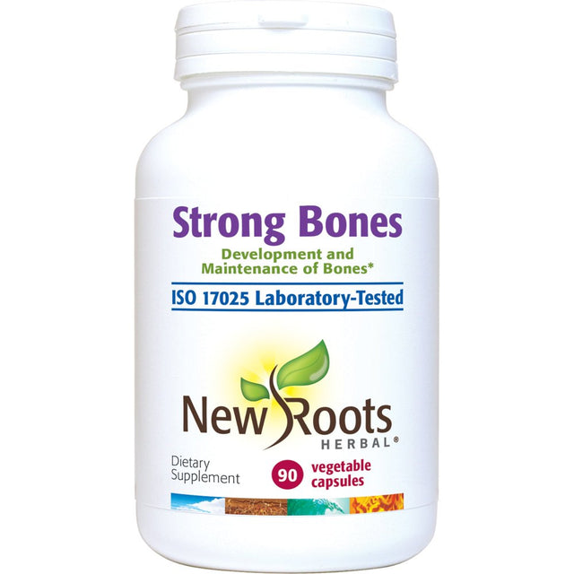 New Roots Herbal Strong Bones - Calcium, Magnesium, Vitamin D3, VIT C, Bioavailable K2 (MK-7) - GMO, Soy, Gluten Free - Supplement for Bone Health – (360 Veg Caps)