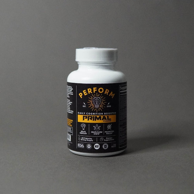 Brain Supplement Nootropic Booster, Memory & Focus - Primal Pharm PERFORM