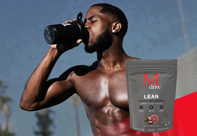 Mdrive Lean for Men, Protein Powder for Supporting and Preserving Lean Muscle Mass, Morosil Sicilian Blood Orange Extract, Chromax, Whey Protein, Blood Orange Chocolate Flavor, 30 Servings, 30Oz