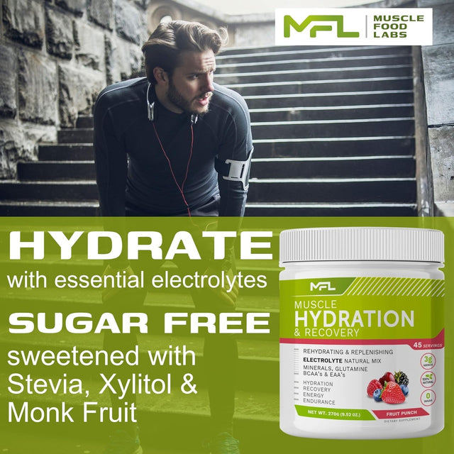 Hydration and Electrolyte Recovery Mix | 0 Sugar | Amino Blend | 45 Servings (Fruit Punch)