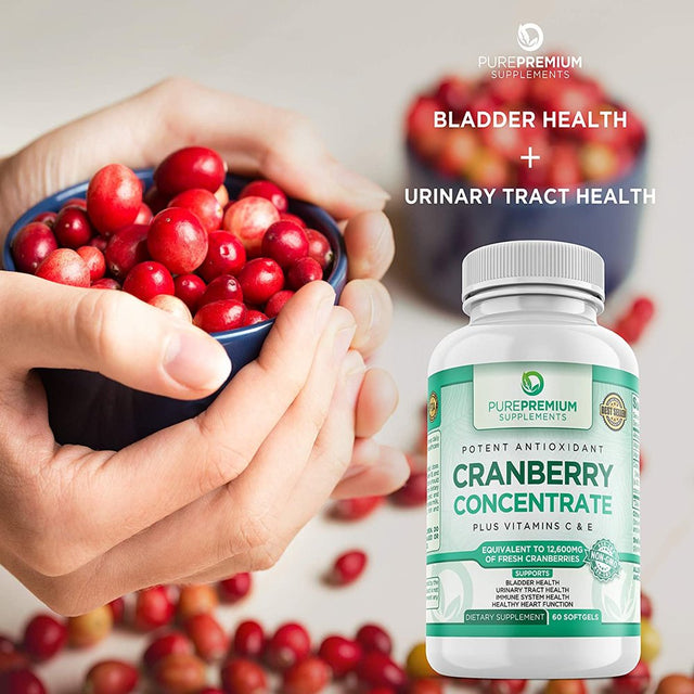 Cranberry Pills by Purepremium Supplements - Maximum Potency Cranberry Concentrate - Non-Gmo, 60 Softgels