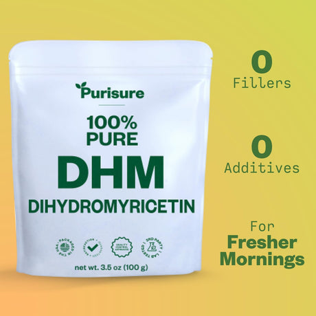 Dihydromyricetin Powder, 100G, 100% Pure DHM Supplements, Liver Support and Overall Wellness, Premium Quality DHM Supplement, Dihydromyricetin (DHM) Powder for Worry-Free Night Outs