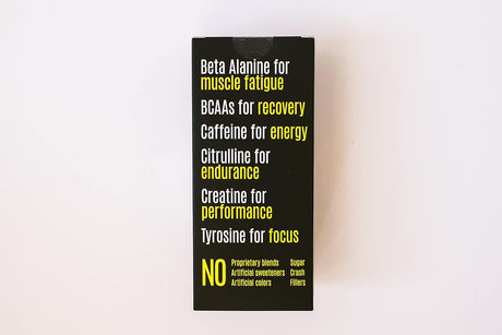 Pre-Workout | Caffeine | Bcaas | Beta Alanine | Creatine | Tyrosine | Citrulline | No Sugar or Artificial Sweeteners | Strawberry Flavor | 10 Stick Packs