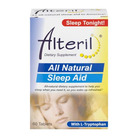 Alteril All Natural Sleep Aid Relaxing & Faster Asleep W/ L-Tryptophan, 60Ct