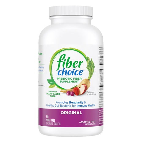 Fiber Choice® Daily Prebiotic Fiber Supplement, Assorted Fruit Chewable Tablets, 90 Count