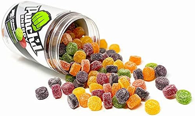 Punch'D Energy Natural Caffeine Gummies (200 Count Value Jar) 100Mg of Caffeine per 10 Gummies, Clean Label, Ultra Low Glycemic, Low Calorie, Vitamin C