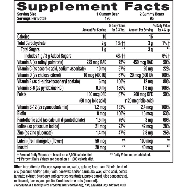 L’Il Critters Gummy Vites Daily Gummy Multivitamin for Kids, Vitamin C, D3 for Immune Support Cherry, Strawberry, Orange, Pineapple and Blueberry Flavors, 190 Gummies