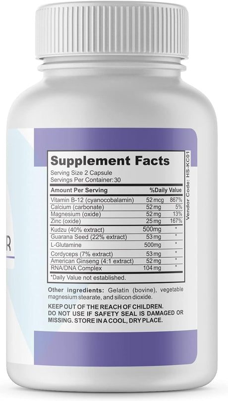 Anti Alcohol Drink Support Supplement – Craving Support with Kudzu, L Glutamine B Vitamins RNA/DNA Complex and More. 60 Capsules