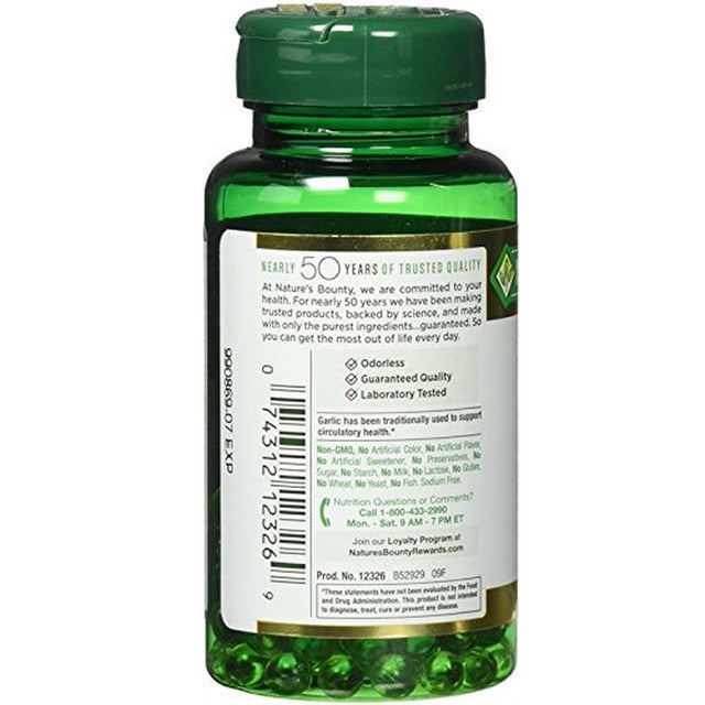 Nature'S Bounty Garlic 1000 Mg Softgels 100 Ea (Pack of 2)