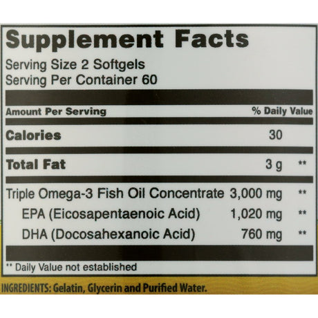 Amazing Omega Triple Strength Fish Oil-1,500 Mg, 120 Softgels