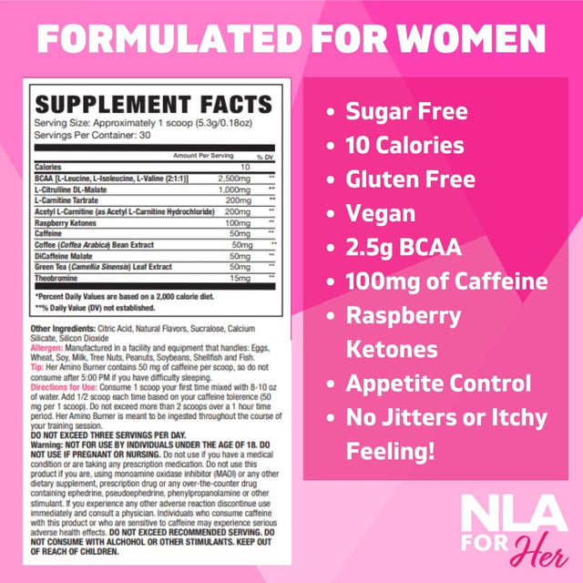 Her Thermogenic Amino Women'S Pre Post & Intra Workout Booster (Georgia Peach,30 Servings) W BCAA Essential Amino Acids, Caffeine, & Electrolytes- Max Your Workouts W Sustained Energy-Vegan,Sugar Free