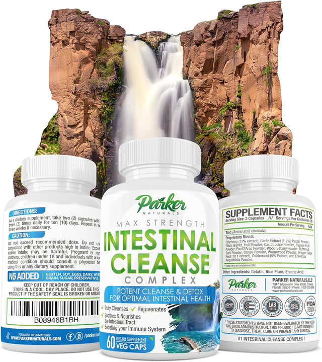 Intestinal Cleanse for Adults 60 Count. Extra Strength with Black Walnut Hull, Wormwood, Echinacea. May Aid Ones Intestinal Health in the Right Direction.