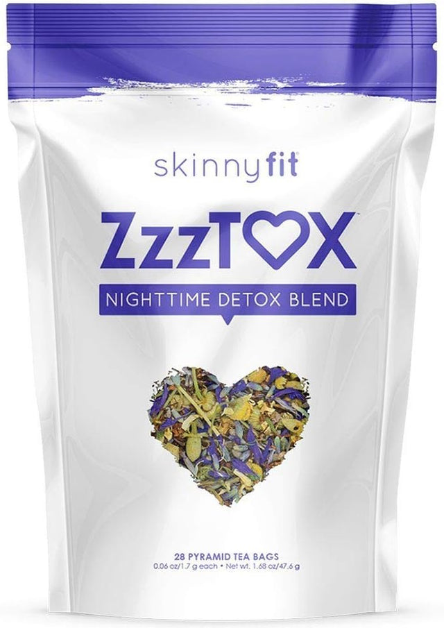 Skinnyfit Zzztox Nighttime Detox Tea: Caffeine-Free, All-Natural, Laxative-Free, Chamomile, Lavender, Vegan, Supports Weight Loss, Helps Fight Toxins, Restful Sleep, Non-Gmo, 28 Servings