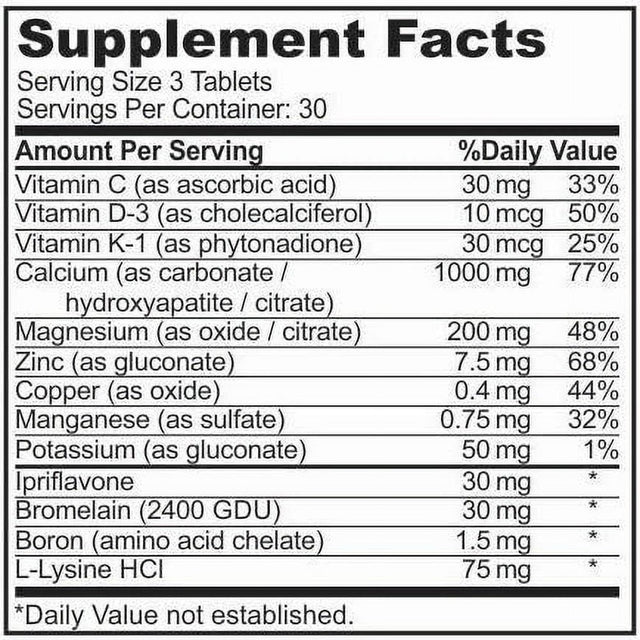 Sigmaceutical Bone Strength Calcium Supplement - Bone Health Boron Supplement - Calcium with Vitamin D3 - Calcium Magnesium Zinc - 90 Tablets