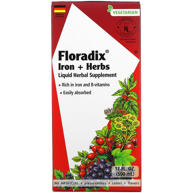 Gaia Herbs, Floradix, Iron + Herbs, 17 Fl Oz (500 Ml)