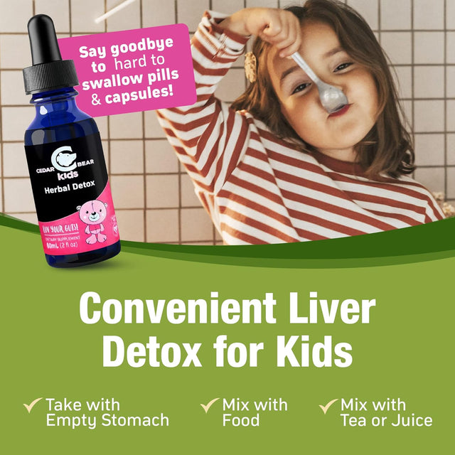 Cedar Bear Herbal Detox for Kids Is a Liquid Herbal Supplement That Helps the Immune System & Protects Organs That Are Often Affected 2 Fl Oz / 60 Ml