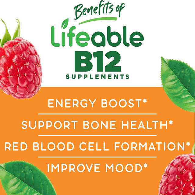 Lifeable Sugar Free B12, 1000 Mcg, 90 Gummies