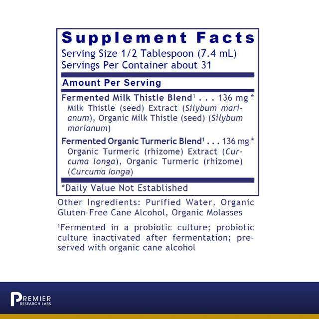 Premier Research Labs Liver-Nd - Supports Liver'S Natural Detoxification & Overall Liver Health - Vegan & Non-Gmo - Fermented Organic Turmeric Blend with Probiotic-Fermented Formula - 8 Fl Oz