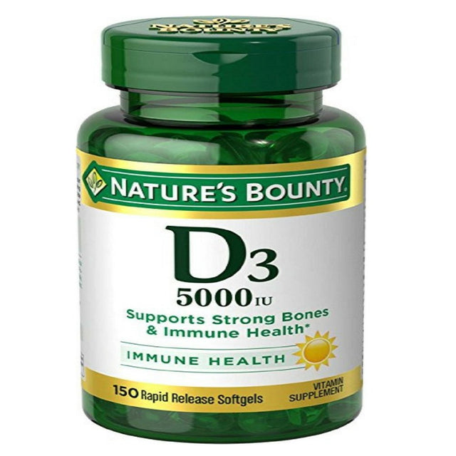 Nature'S Bounty Vitamin D-5000 IU Softgels, Maximum Strength 150 Ea (Pack of 6)