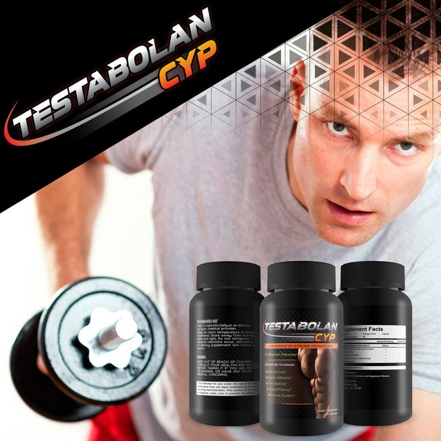 Testabolan Cyp- Natural Testosterone Booster- Promotes Body Fat Loss, Muscle Definition, Skin Elasticity, Immune System- Dietary Supplement 60 Capsules