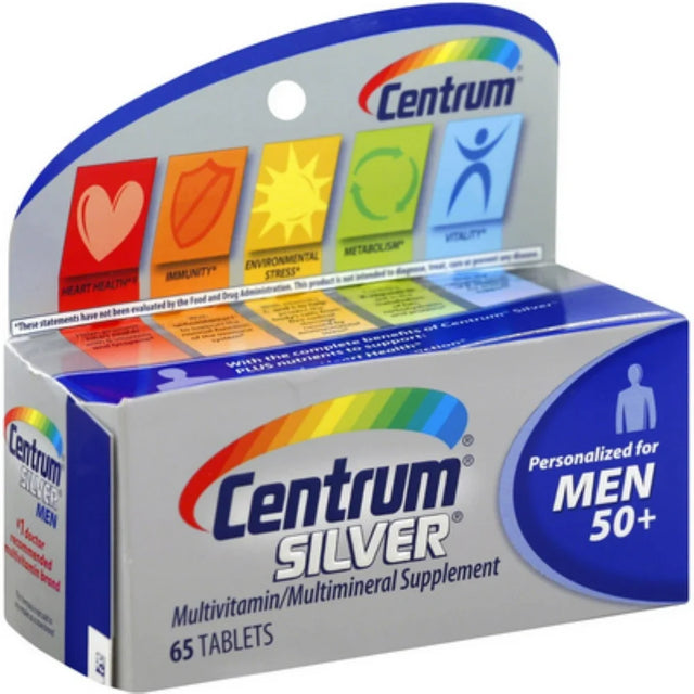 Centrum Silver Men 50+ Multivitamin Tablets 65 Ea (Pack of 6)