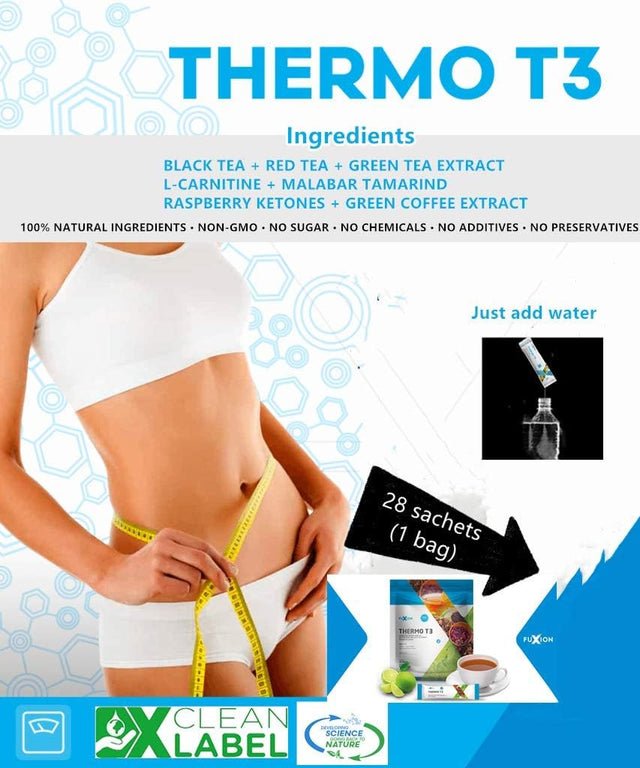 Fuxion Thermo T3,Delicious Lemon Tea Flavor(Thermo TT3, 28 Sachets)