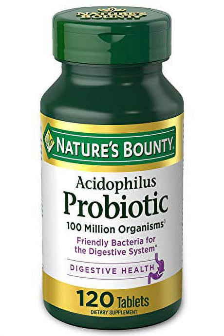 Natureâ€™S Bounty Acidophilus Probiotic, Daily Probiotic Supplement, Supports Digestive Health, 1 Pack, 120 Tablets