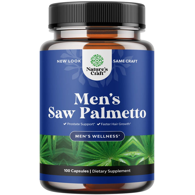 Saw Palmetto for Men with Beta Sitosterol - Saw Palmetto Extract Prostate Health Supplement for Men for Bladder Control and Prostate Support - Thickening Hair Supplement for Hair Growth for Men