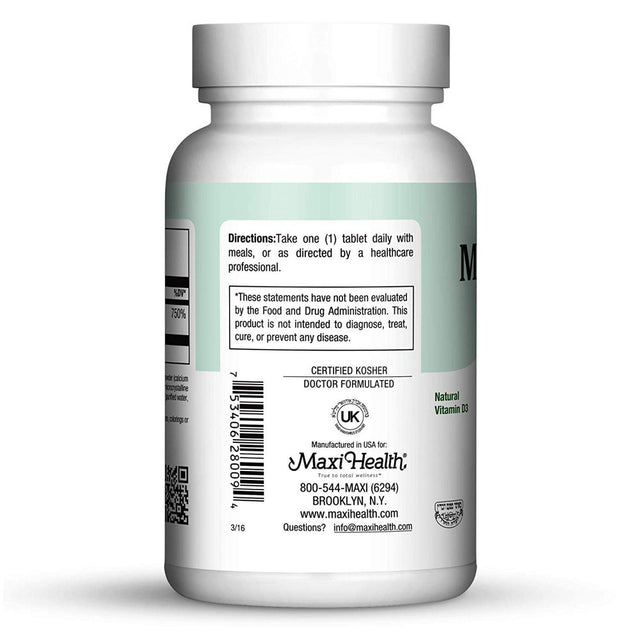 Maxi Health Kosher Vitamin D3 3000 IU - 90 Tablet