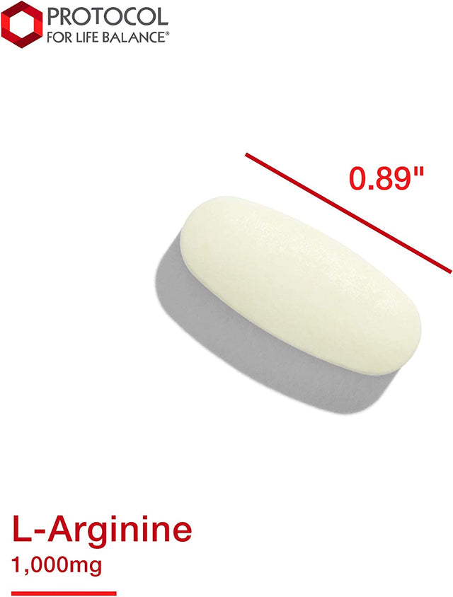 Protocol L-Arginine 1,000Mg - Nitric Oxide Precursor, Urea Metabolism & Protein Production* - Amino Acid Supplement - Pharmaceutical Grade - Dairy-Free, Keto-Friendly, Halal, Kosher - 120 Veg Caps