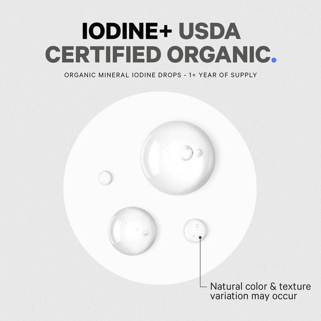 Codeage Iodine + Supplement, USDA Certified Organic, Vegan Liquid Iodine Drops, Mineral Solution, 2 Fl Oz