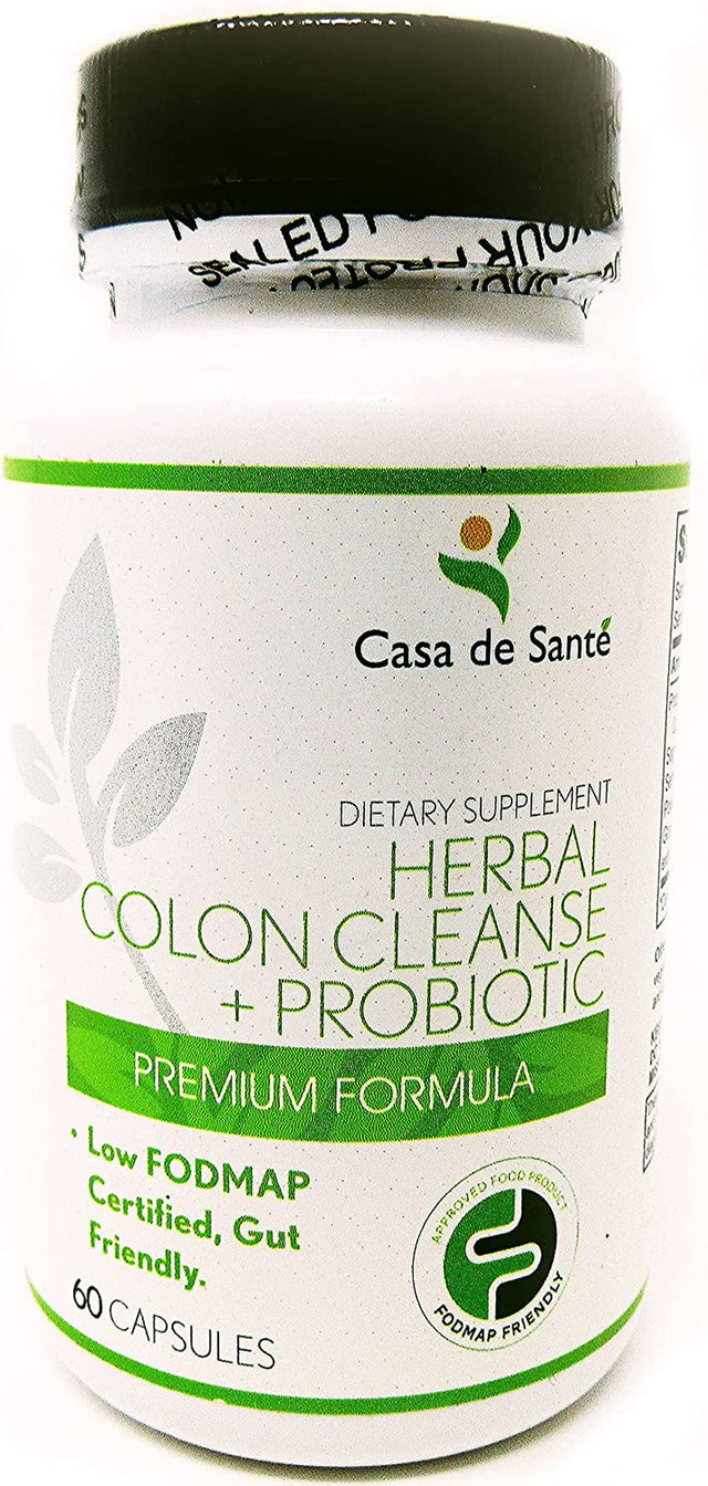 Low FODMAP Herbal Laxative Capsules - Natural Laxative Pills to Cleanse Colon & Support Digestive System with Probiotics, Psyllium Husk, Senna Leaf & Cascara Sagrada – Gentle Laxative for Women & Men