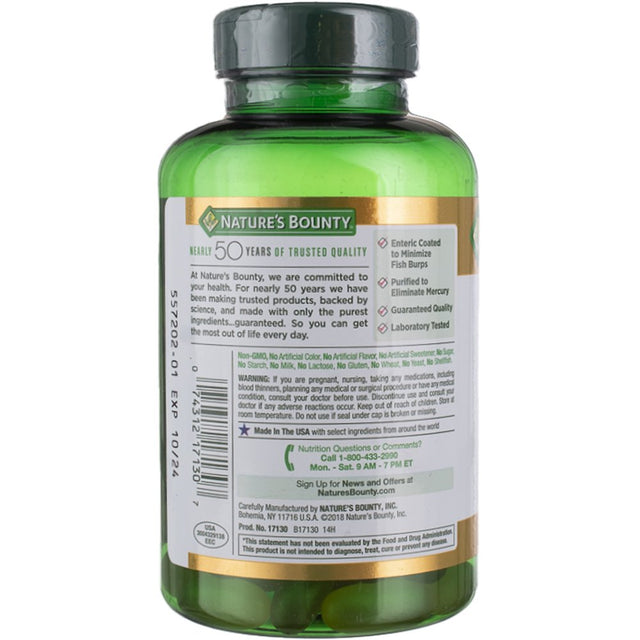 Nature'S Bounty Odorless Fish Oil, Double Strength, Softgels 90 Ea (Pack of 2)