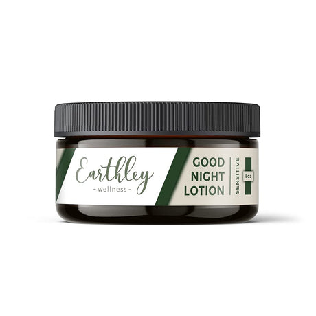 Earthley Wellness, Good Night Lotion, Magnesium, Lavender Essential Oil, Vegan (Sensitive, 4Oz)