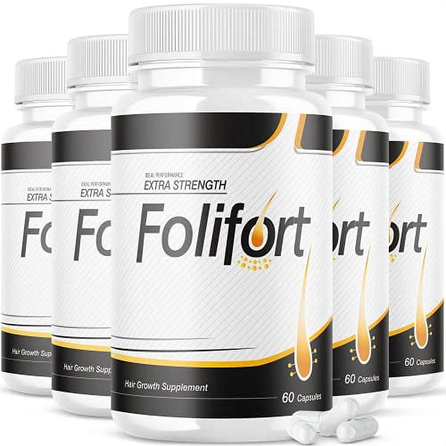 Folifort Hair Growth Pills Felfort Extra Strength Vitamins Reviews Suppliment (5 Pack - 300 Capsules)