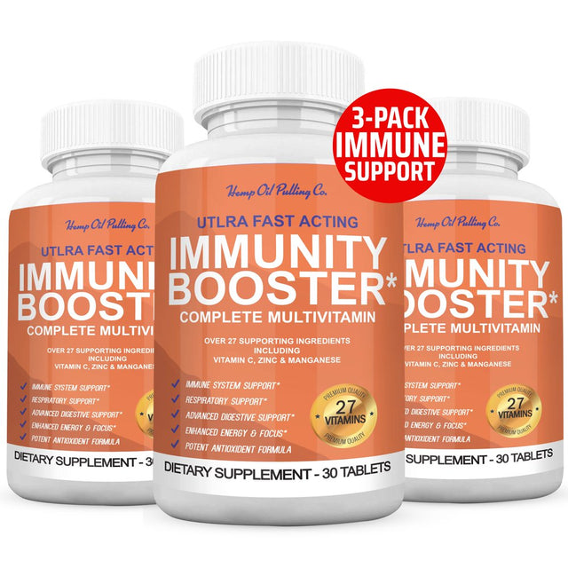 Immune Support Immunity Booster Supplement & Immunity Support with Echinacea, Vitamin C, Manganese & Zinc - 3Pack