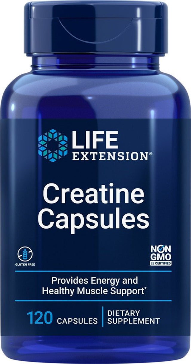 Life Extension Creatine Capsules -- 120 Vegetarian Capsules