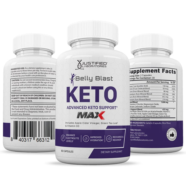 (10 Pack) Belly Blast Keto ACV MAX Pills 1675Mg Alternative to Gummies Dietary Supplement 600 Capsules