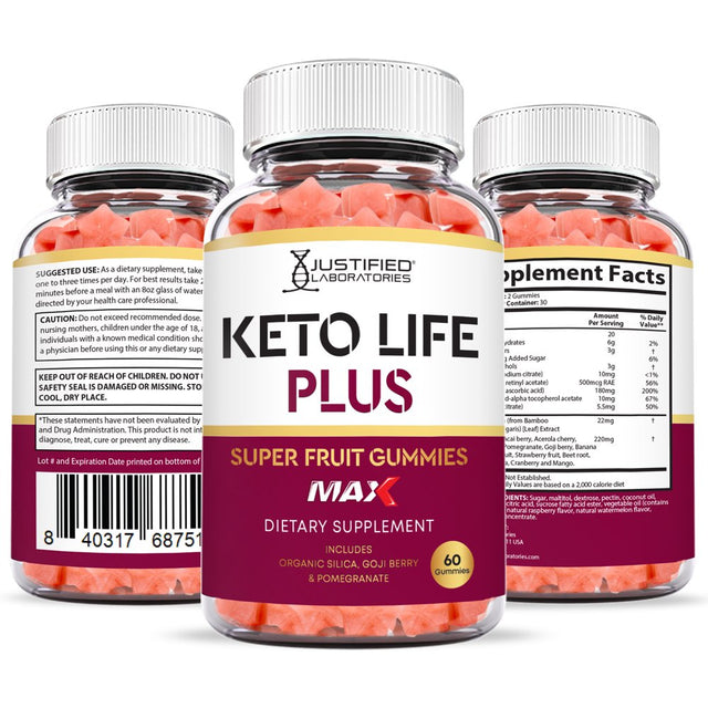 (2 Pack) Keto Life plus Keto Max Gummies Dietary Supplement 120 Gummys