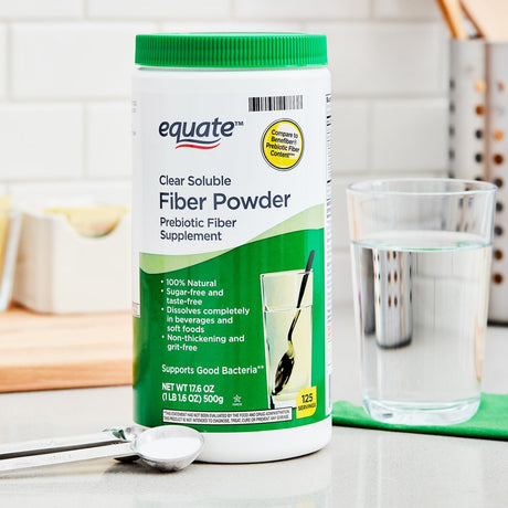 Equate Sugar Free Fiber Supplement Powder, 125 Ct, 17.6 Oz