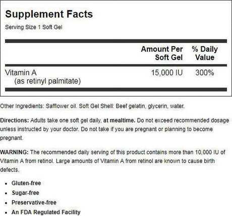 Carlson Labs - Vitamin a Palmitate 15000 IU - 240 Softgels