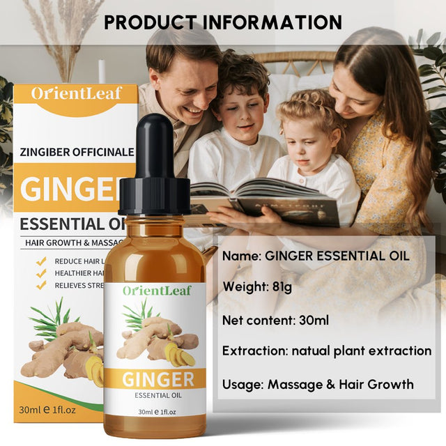 Orientleaf Ginger Massage Oil, Lymphatic Detox Ginger Oil, Belly Drainage Ginger Oil, Slimming Tummy Ginger Oil, Essential Oil for Lymphatic Drainage, Swelling, Massage Ginger Oil, Christmas Gift Kit