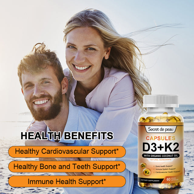 SDP Vitamin D3 + K2 5000 IU Capsules Daily Supplement,Support Immune System Bones Healthy Heart