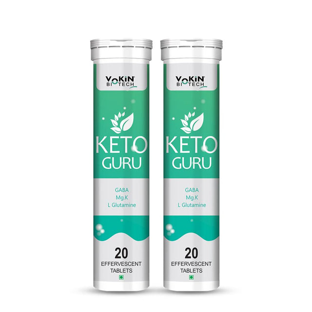 Vokin Biotech Keto Guru Effervescent Water Soluble 20 Tablets for Weight Loss (Pack of 2)