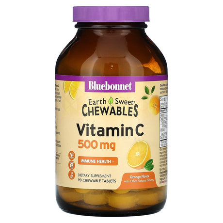 Bluebonnet Nutrition Earthsweet Chewables, Vitamin C, Orange, 500 Mg, 90 Chewable Tablets