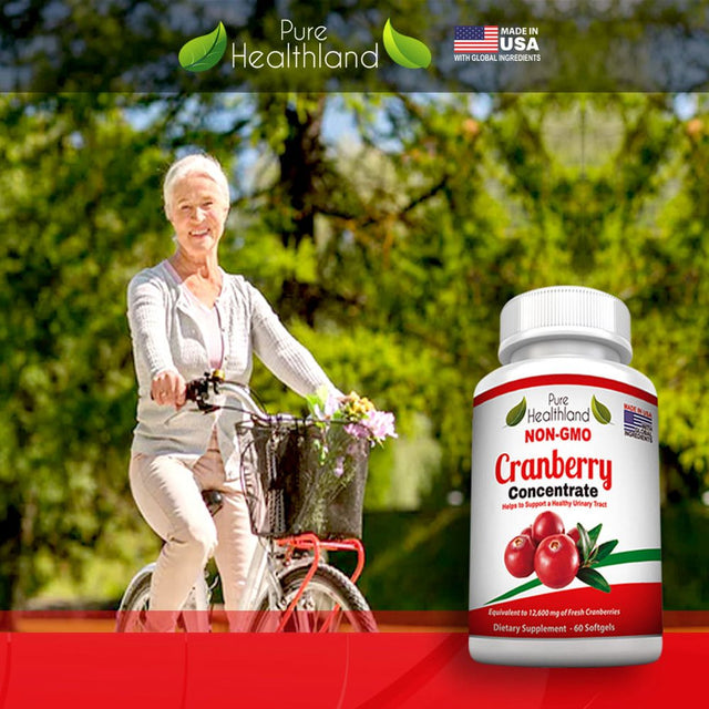 NON GMO Cranberry Concentrate Supplement Pills for Urinary Tract Infection UTI. Equal to 12600 Mg Fresh Cranberries! Promote Kidney Urinary Bladder Health. No Sugar HIGH POTENCY FREE 2 Day DELIVERY