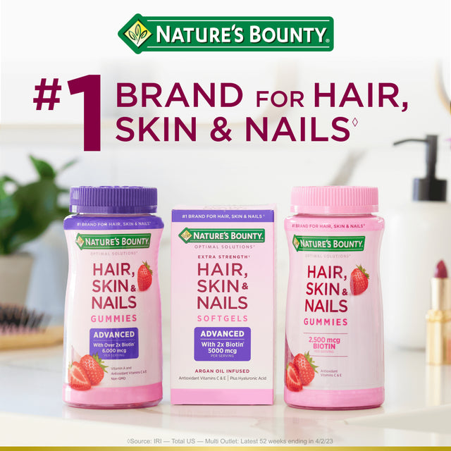 Nature’S Bounty Advanced Hair, Skin and Nails Vitamin Gummies with Biotin, 180Ct