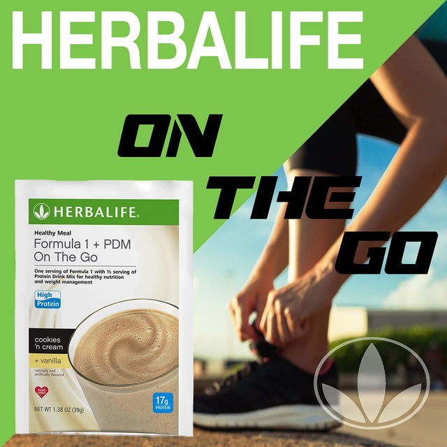 Herbalife Trial Pack: Formula 1+PDM on the Go Protein for Energy and Nutrition, Sustain Satisfy Hunger, Increases Alertness, Excellent Source of Fiber with Herbal Tea Concentrate, Pack 12